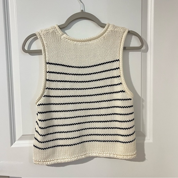 Zara Striped Knit Ribbed Sleeveless Top Small - Picture 9 of 10